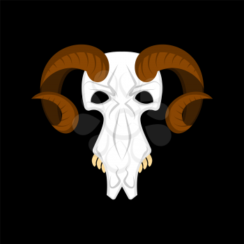 Ram skull isolated. Religion Totem animal symbol. Object for witchcraft. Accessory witch. Vector illustration
