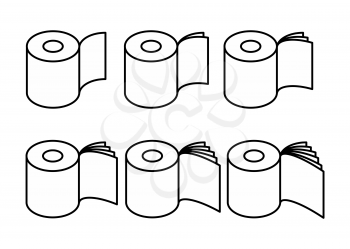 Toilet paper rol set icon. collection Symbol for packing. Vector illustration
