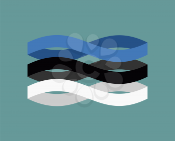 Estonia  Flag ribbon isolated. Estonian symbol national tape. State country sign. Vector illustration
