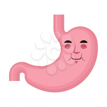 Stomach sleeping emoji face avatar. Belly fell asleep emotions. Internal organ drop off. Vector illustration