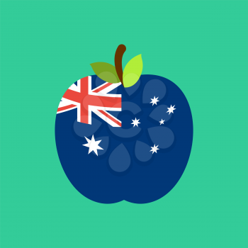 Apple Australia flag. Australian National Fruit. Vector illustration