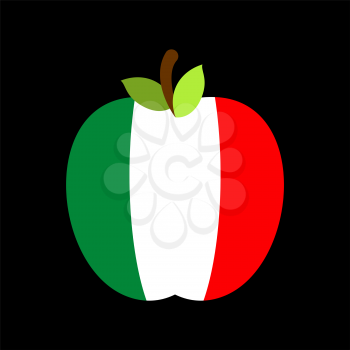 Apple Italy flag. Italian National Fruit. Vector illustration
