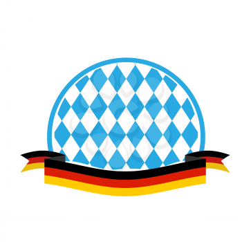Oktoberfest template. Blue rhombuses and ribbon flag of Germany. Symbol for beer festival in Germany
