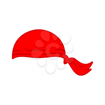 Pirates red Bandana cap isolated. Hat buccaneer. Corsair Accessory
