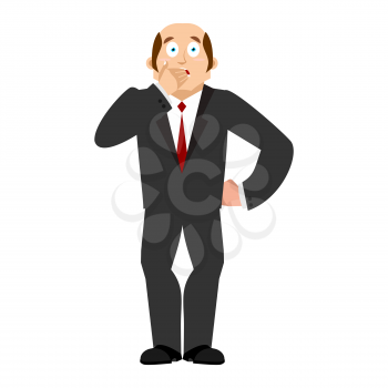 OMG boss Facepalm. Oh my god businessman is frustrated. Disappointment manager. Illustration of frustration
