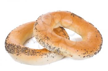 isolated bagels on white background