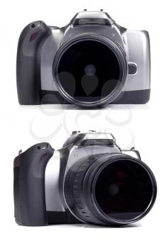 isolated digital cameras on white