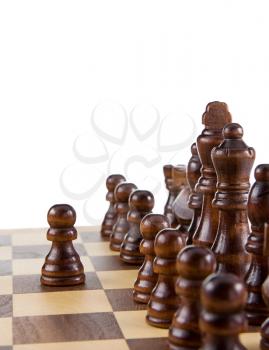 chess figures isolated on white background