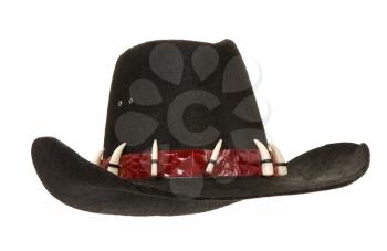 black cowboy hat isolated on white background