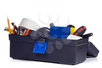 kit of tools in black box