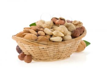set of nuts isolated on white background