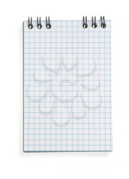 checked notepad  isolated on white background
