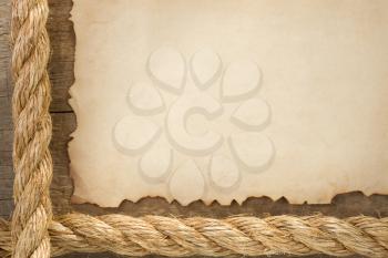 ropes on old vintage ancient paper background texture