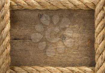 ship ropes borders on wood background texture