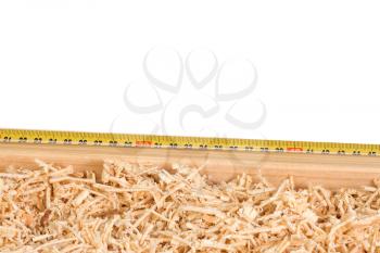 tape measure and wood sawdust products