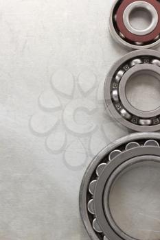 bearings at metal  background texture