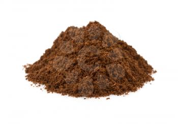 coffee grounds isolated on white background