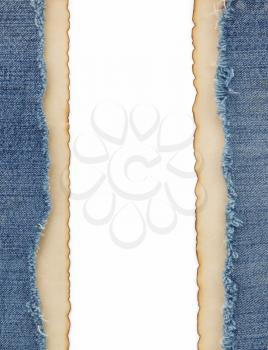 blue jean and old paper background