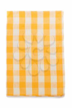 yellow napkin isolated on white background