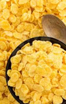 corn flakes in bowl as background texture
