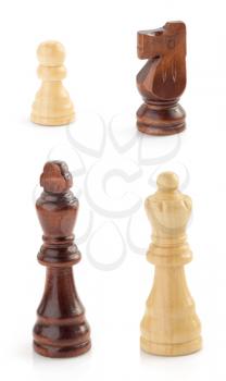 chess figures isolated on white background