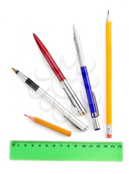 school supplies isolated on white background