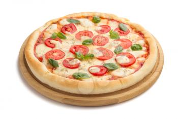 margarita pizza isolated on white background