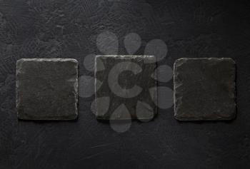 slate signboard at black background  texture