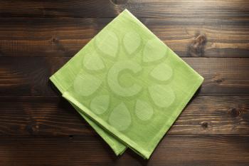 hessian burlap napkin on wooden background
