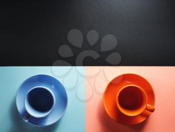 empty cup of coffee at abstract  background