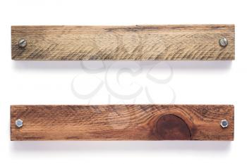wooden bar boards isolated at white background