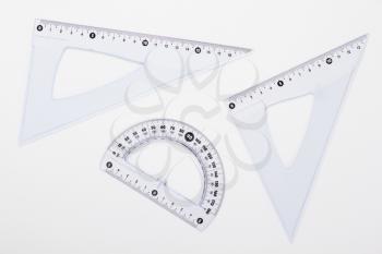 ruler metric set at white background, top view