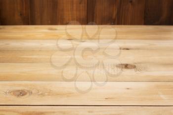 empty wooden table in front, plank board background texture surface