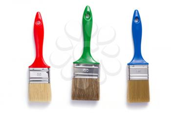 paint brush isolated on white background, top view