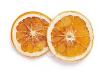 dried orange fruit isolated on white background