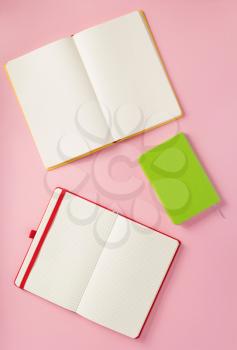 notepad at abstract background surface