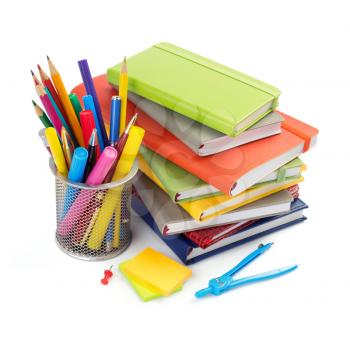 office and school supplies isolated at white background