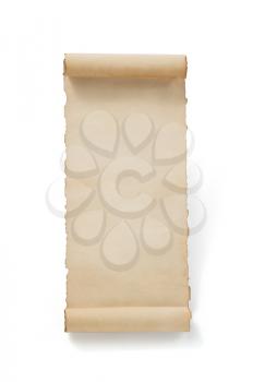 parchment scroll paper isolated at white background