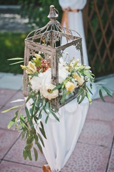 Basket for flowers in the form of a lamp.