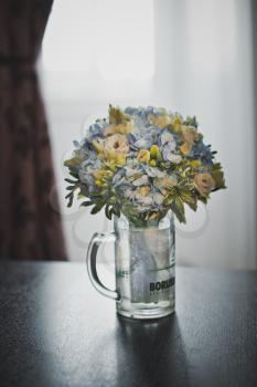 Bunch of flowers in a vase.