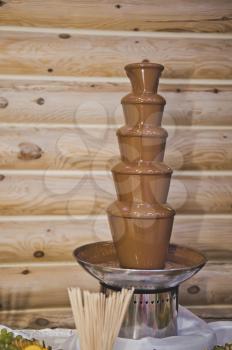 Fountain from chocolate.