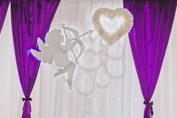 Purple color in the decoration of the Banquet hall.