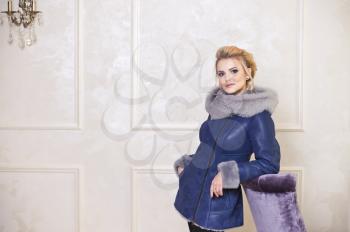 Photo for the cover of a fashion magazine about winter outerwear.
