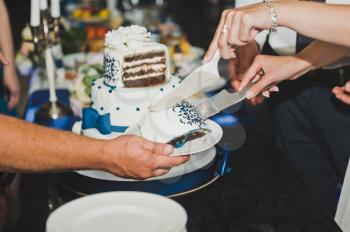 The whole cake before the wedding celebration.