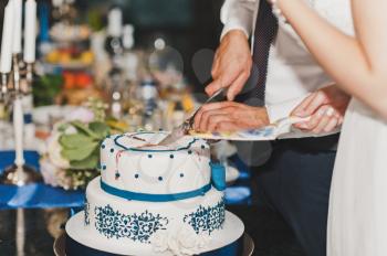 The couple shared a wedding cake for the guests.