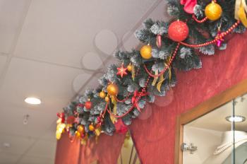 The details of the decoration of the shops before Christmas.