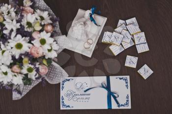 Invitations and gifts for guests to the wedding.