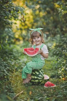 Juicy watermelon is useful for the childs body.