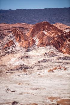 Amphitheatre is beautiful geological formation of Moon Valley in Atacama Desert, Chile