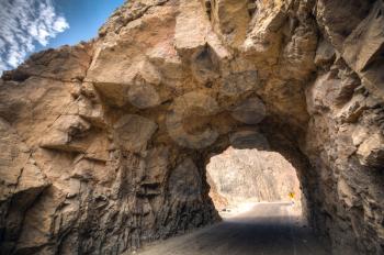Tunnel in the stone in the Andes,Peru